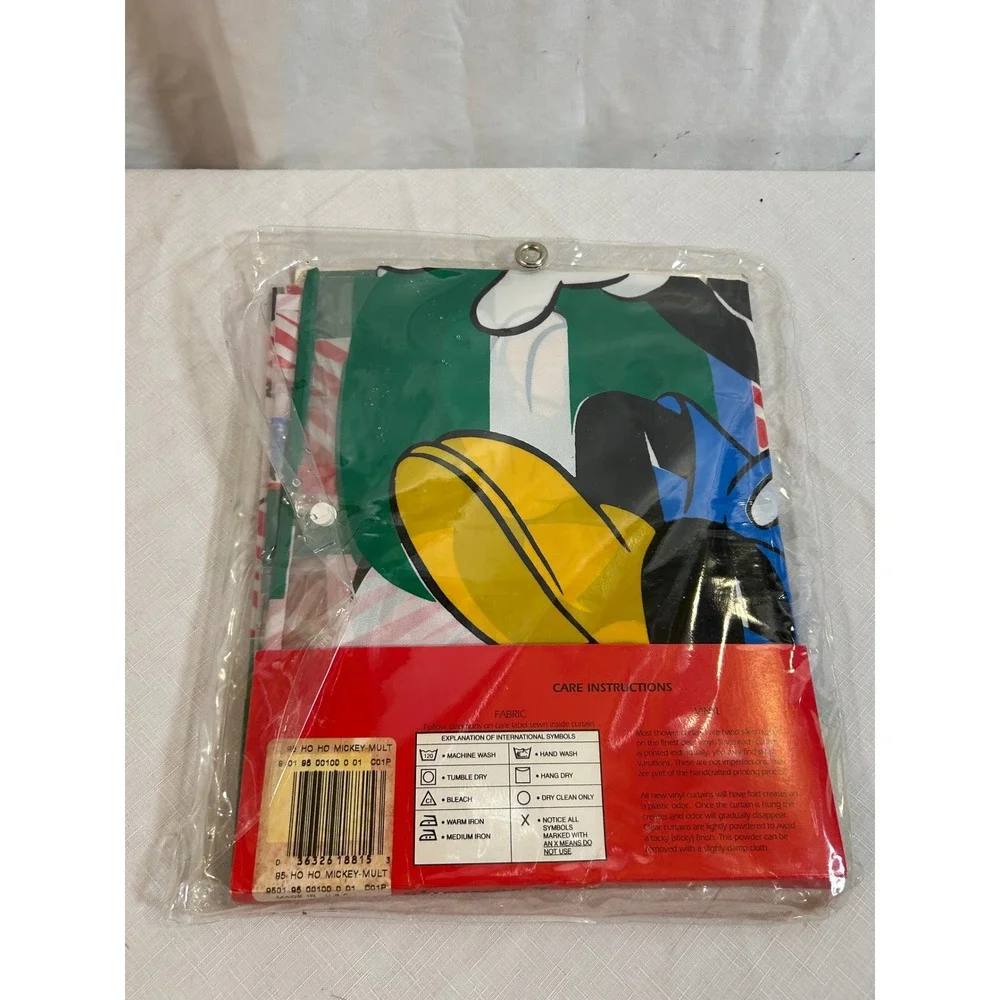 Mickey & Co. Shower Curtain OS Multicolor Ho Ho Ho Vintage Disney Christmas